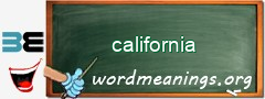 WordMeaning blackboard for california